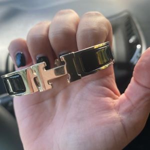 Black Hermès clic hh bracelet